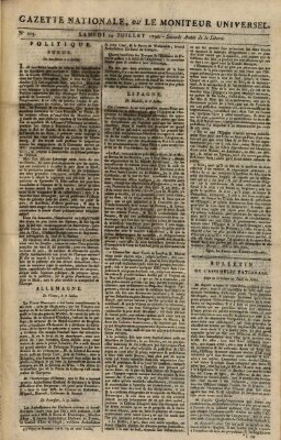 Gazette nationale, ou le moniteur universel (Le moniteur universel) Samstag 24. Juli 1790