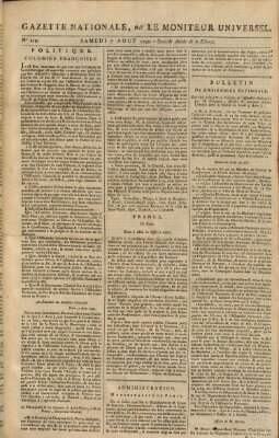 Gazette nationale, ou le moniteur universel (Le moniteur universel) Samstag 7. August 1790