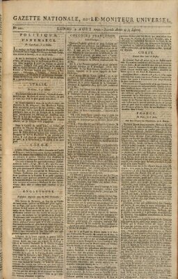 Gazette nationale, ou le moniteur universel (Le moniteur universel) Montag 9. August 1790