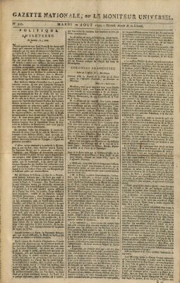 Gazette nationale, ou le moniteur universel (Le moniteur universel) Dienstag 10. August 1790