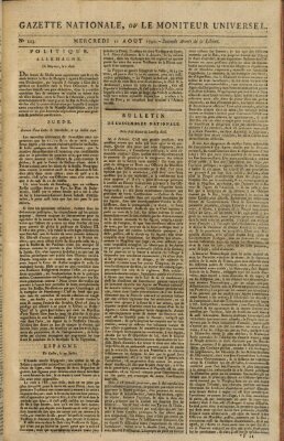 Gazette nationale, ou le moniteur universel (Le moniteur universel) Mittwoch 11. August 1790