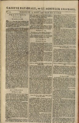 Gazette nationale, ou le moniteur universel (Le moniteur universel) Sonntag 15. August 1790