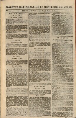 Gazette nationale, ou le moniteur universel (Le moniteur universel) Donnerstag 19. August 1790