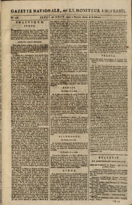 Gazette nationale, ou le moniteur universel (Le moniteur universel) Donnerstag 26. August 1790