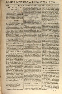 Gazette nationale, ou le moniteur universel (Le moniteur universel) Freitag 3. September 1790