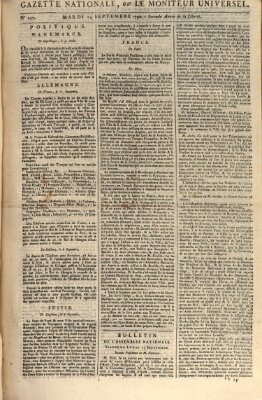 Gazette nationale, ou le moniteur universel (Le moniteur universel) Dienstag 14. September 1790