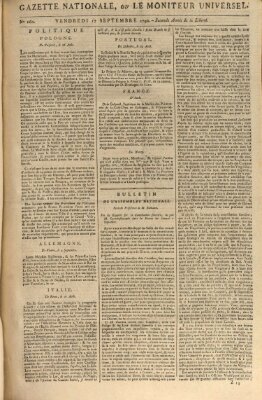 Gazette nationale, ou le moniteur universel (Le moniteur universel) Freitag 17. September 1790