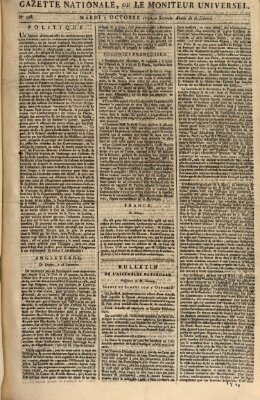 Gazette nationale, ou le moniteur universel (Le moniteur universel) Dienstag 5. Oktober 1790