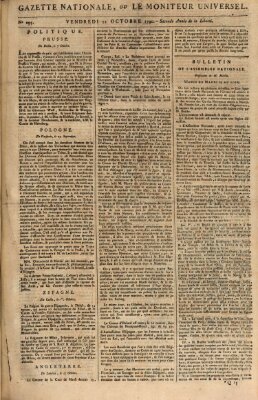 Gazette nationale, ou le moniteur universel (Le moniteur universel) Freitag 22. Oktober 1790