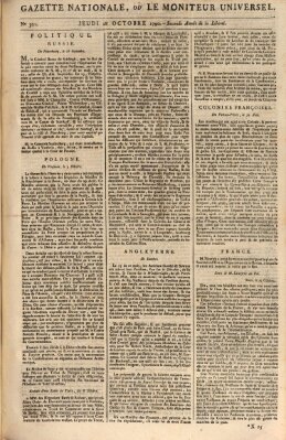 Gazette nationale, ou le moniteur universel (Le moniteur universel) Donnerstag 28. Oktober 1790