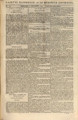 Gazette nationale, ou le moniteur universel (Le moniteur universel) Mittwoch 3. November 1790