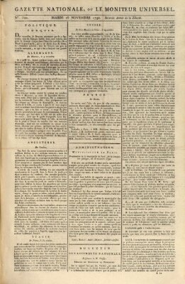 Gazette nationale, ou le moniteur universel (Le moniteur universel) Dienstag 16. November 1790