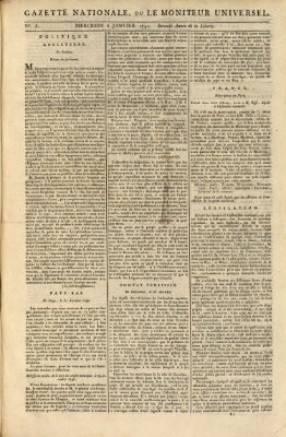 Gazette nationale, ou le moniteur universel (Le moniteur universel) Mittwoch 5. Januar 1791