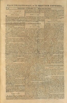 Gazette nationale, ou le moniteur universel (Le moniteur universel) Sonntag 23. Januar 1791