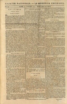 Gazette nationale, ou le moniteur universel (Le moniteur universel) Montag 24. Januar 1791