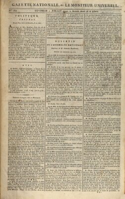 Gazette nationale, ou le moniteur universel (Le moniteur universel) Freitag 1. Juli 1791