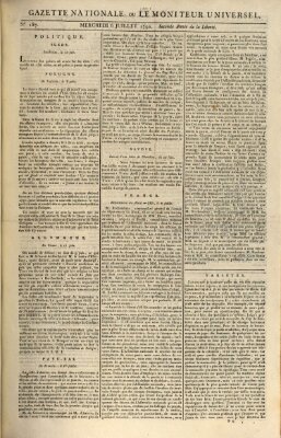 Gazette nationale, ou le moniteur universel (Le moniteur universel) Mittwoch 6. Juli 1791