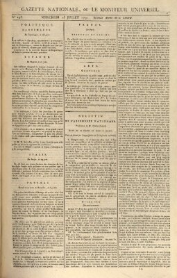 Gazette nationale, ou le moniteur universel (Le moniteur universel) Mittwoch 13. Juli 1791