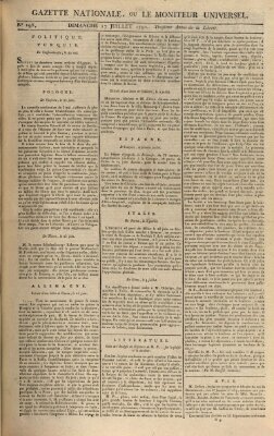 Gazette nationale, ou le moniteur universel (Le moniteur universel) Sonntag 17. Juli 1791