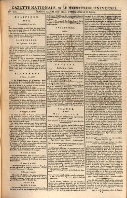 Gazette nationale, ou le moniteur universel (Le moniteur universel) Dienstag 19. Juli 1791