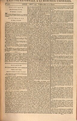 Gazette nationale, ou le moniteur universel (Le moniteur universel) Montag 1. August 1791