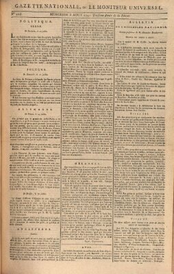 Gazette nationale, ou le moniteur universel (Le moniteur universel) Mittwoch 3. August 1791