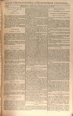 Gazette nationale, ou le moniteur universel (Le moniteur universel) Mittwoch 3. August 1791