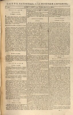 Gazette nationale, ou le moniteur universel (Le moniteur universel) Montag 8. August 1791