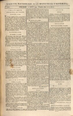 Gazette nationale, ou le moniteur universel (Le moniteur universel) Mittwoch 10. August 1791