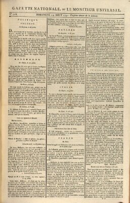 Gazette nationale, ou le moniteur universel (Le moniteur universel) Sonntag 14. August 1791