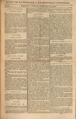 Gazette nationale, ou le moniteur universel (Le moniteur universel) Mittwoch 17. August 1791