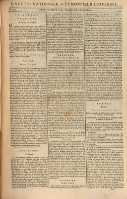 Gazette nationale, ou le moniteur universel (Le moniteur universel) Donnerstag 18. August 1791