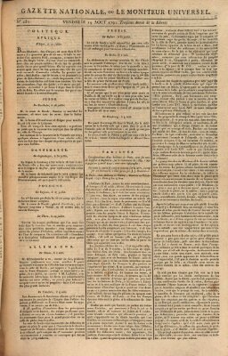 Gazette nationale, ou le moniteur universel (Le moniteur universel) Freitag 19. August 1791