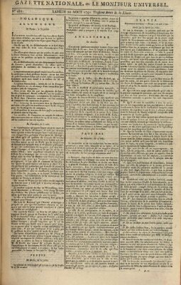 Gazette nationale, ou le moniteur universel (Le moniteur universel) Samstag 20. August 1791