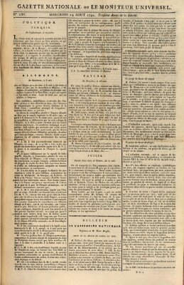 Gazette nationale, ou le moniteur universel (Le moniteur universel) Mittwoch 24. August 1791
