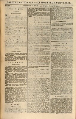 Gazette nationale, ou le moniteur universel (Le moniteur universel) Freitag 26. August 1791