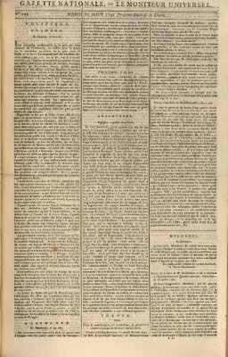 Gazette nationale, ou le moniteur universel (Le moniteur universel) Dienstag 30. August 1791