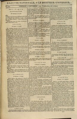 Gazette nationale, ou le moniteur universel (Le moniteur universel) Freitag 16. September 1791