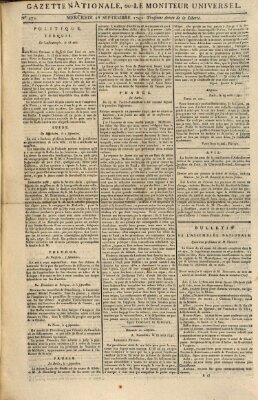 Gazette nationale, ou le moniteur universel (Le moniteur universel) Mittwoch 28. September 1791