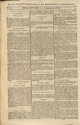 Gazette nationale, ou le moniteur universel (Le moniteur universel) Mittwoch 28. September 1791