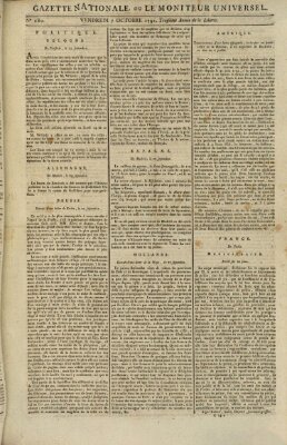 Gazette nationale, ou le moniteur universel (Le moniteur universel) Freitag 7. Oktober 1791