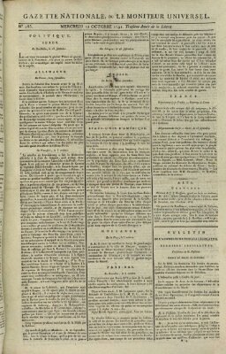 Gazette nationale, ou le moniteur universel (Le moniteur universel) Mittwoch 12. Oktober 1791