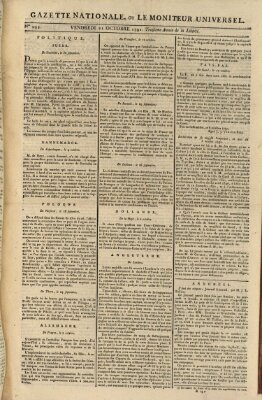 Gazette nationale, ou le moniteur universel (Le moniteur universel) Freitag 21. Oktober 1791