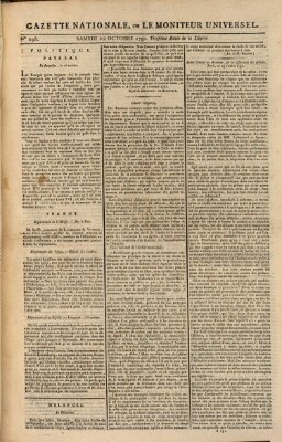 Gazette nationale, ou le moniteur universel (Le moniteur universel) Samstag 22. Oktober 1791