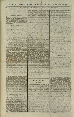 Gazette nationale, ou le moniteur universel (Le moniteur universel) Sonntag 6. November 1791