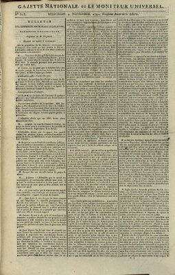 Gazette nationale, ou le moniteur universel (Le moniteur universel) Mittwoch 9. November 1791