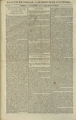 Gazette nationale, ou le moniteur universel (Le moniteur universel) Samstag 12. November 1791