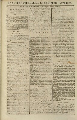 Gazette nationale, ou le moniteur universel (Le moniteur universel) Mittwoch 16. November 1791