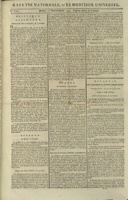 Gazette nationale, ou le moniteur universel (Le moniteur universel) Donnerstag 17. November 1791