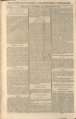 Gazette nationale, ou le moniteur universel (Le moniteur universel) Sonntag 27. November 1791